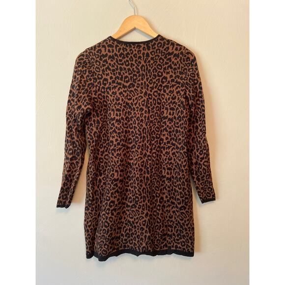 Rafaella Dresses Long Sleeve Leopard Print Mock Neck Sweater Dress